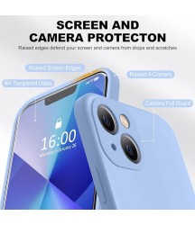 Phone Case Design Australia Compatible with iPhone 13 Case, Premium Silicone Upgraded [Camera Protection] [2 Screen Protectors] [Soft Anti-Scratch Microfiber Lining] Phone Case for iPhone 13 6.1 inch - Light Blue Light Blue