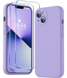 Phone Case Design Australia Compatible with iPhone 13 Case, Premium Silicone Upgraded [Camera Protection] [2 Screen Protectors] [Soft Anti-Scratch Microfiber Lining] Phone Case for iPhone 13 6.1 inch - Light Purple Light Purple
