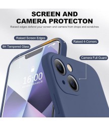 Phone Case Design Australia Compatible with iPhone 13 Case, Premium Silicone Upgraded [Camera Protection] [2 Screen Protectors] [Soft Anti-Scratch Microfiber Lining] Phone Case for iPhone 13 6.1 inch - Navy Blue Stone
