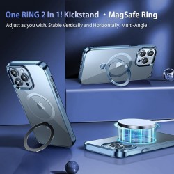 Phone Case Design [CD Ring Compatible with MagSafe Invisible Stand]Magnetic for iPhone 13 Pro Max Case Electroplated Bumper Non-Yellowing][Look as Bare iPhone]Slim Clear Case with Holder for Women Men Girls